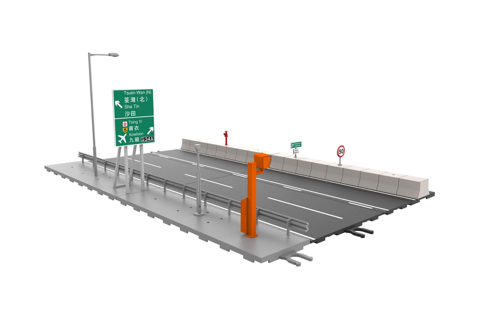 TINY City Hong Kong Bd16 Major Road Highway Diorama Model Factory Painted