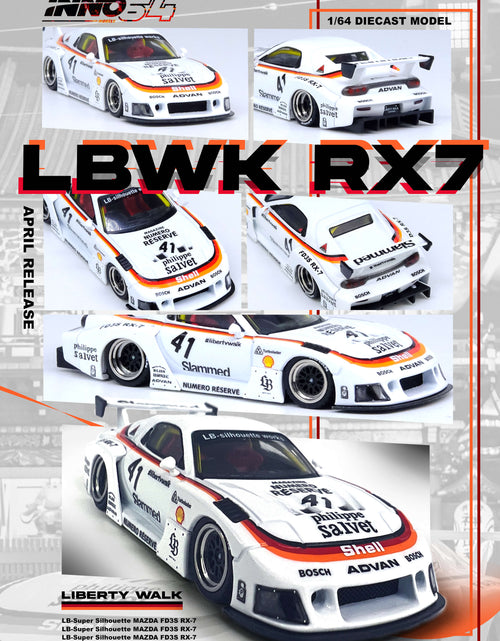 Load image into Gallery viewer, INNO64 1/64 Die-cast MAZDA RX7 (FD3S) LB-SUPER SILHOUETTE Model Car
