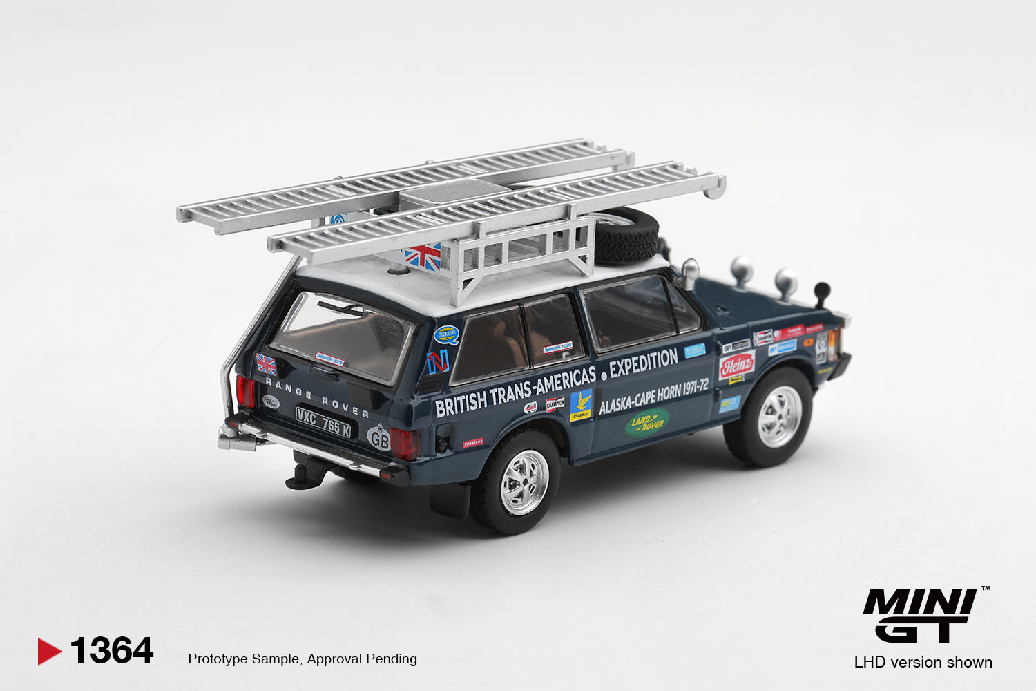 (Pre-order) Mini GT #1364 Range Rover 1971 British Trans-Americas Expedition LHD