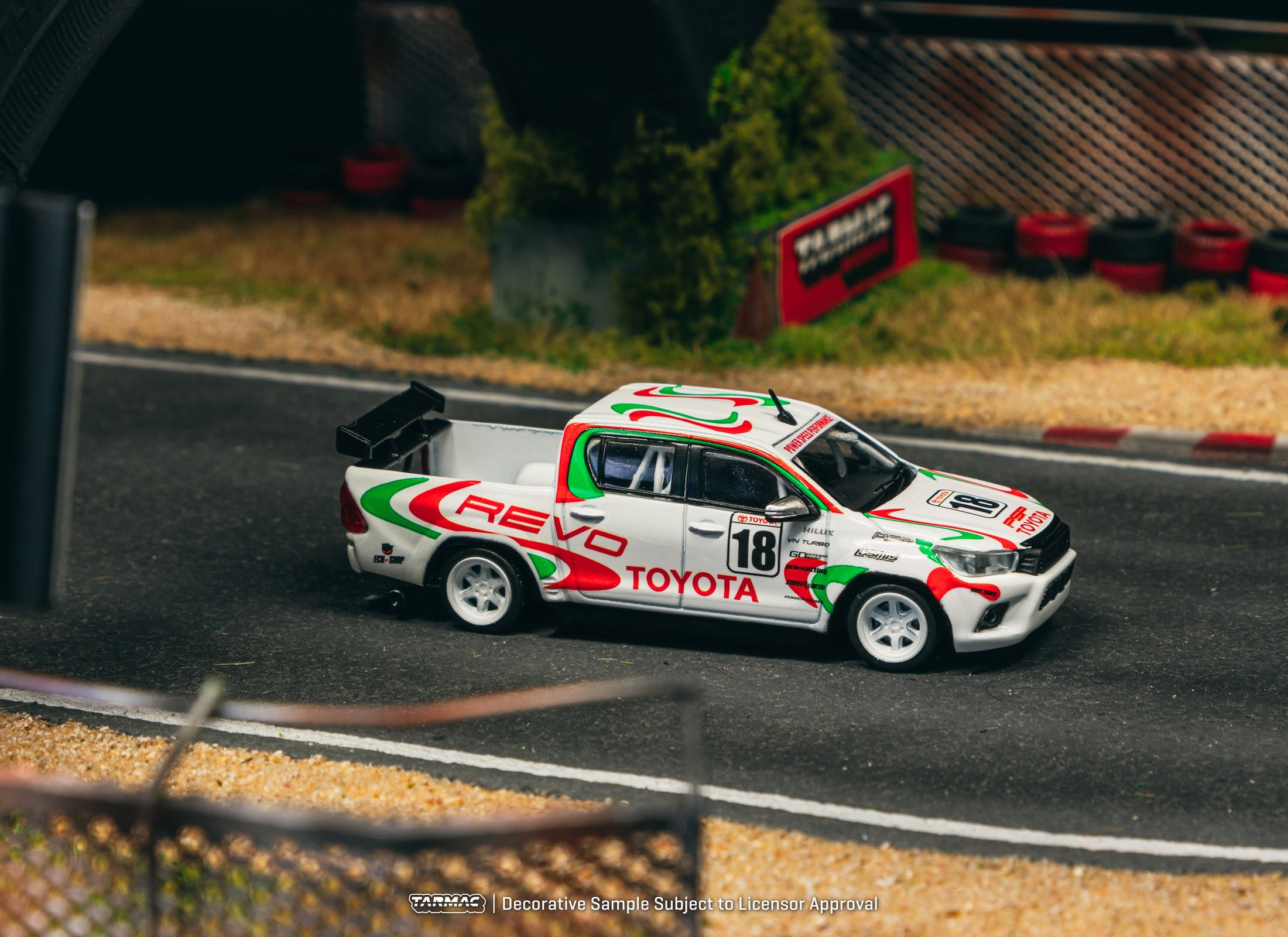 Tarmac Works 1/64 Toyota Hilux White Diecast Model Car