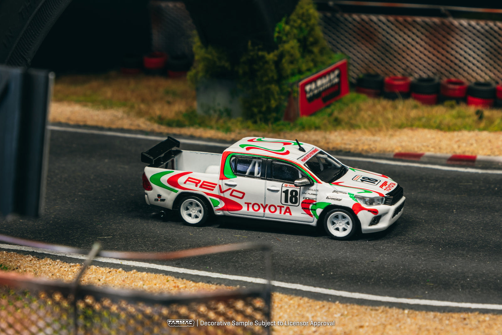 Tarmac Works 1/64 Toyota Hilux White Diecast Model Car