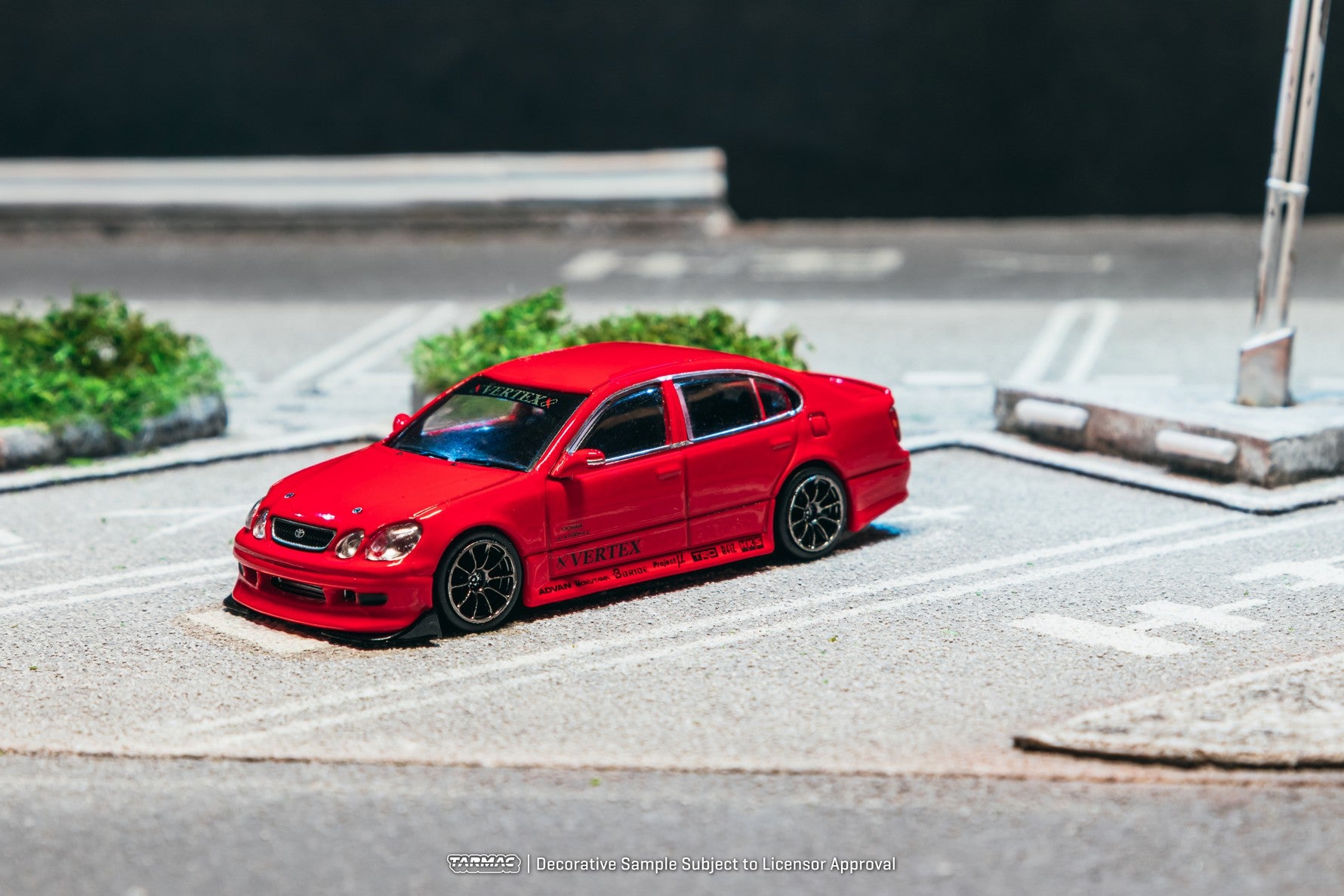 (Pre-order) Tarmac Works 1/64 VERTEX Toyota Aristo JZS161 Red Car+Card Combo Set