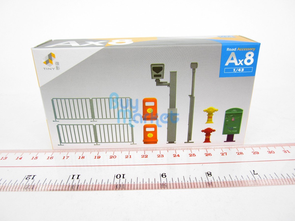TINY Hong Kong City Ax8 1/4 Road Accessory Set Color Painted Model Dioramas