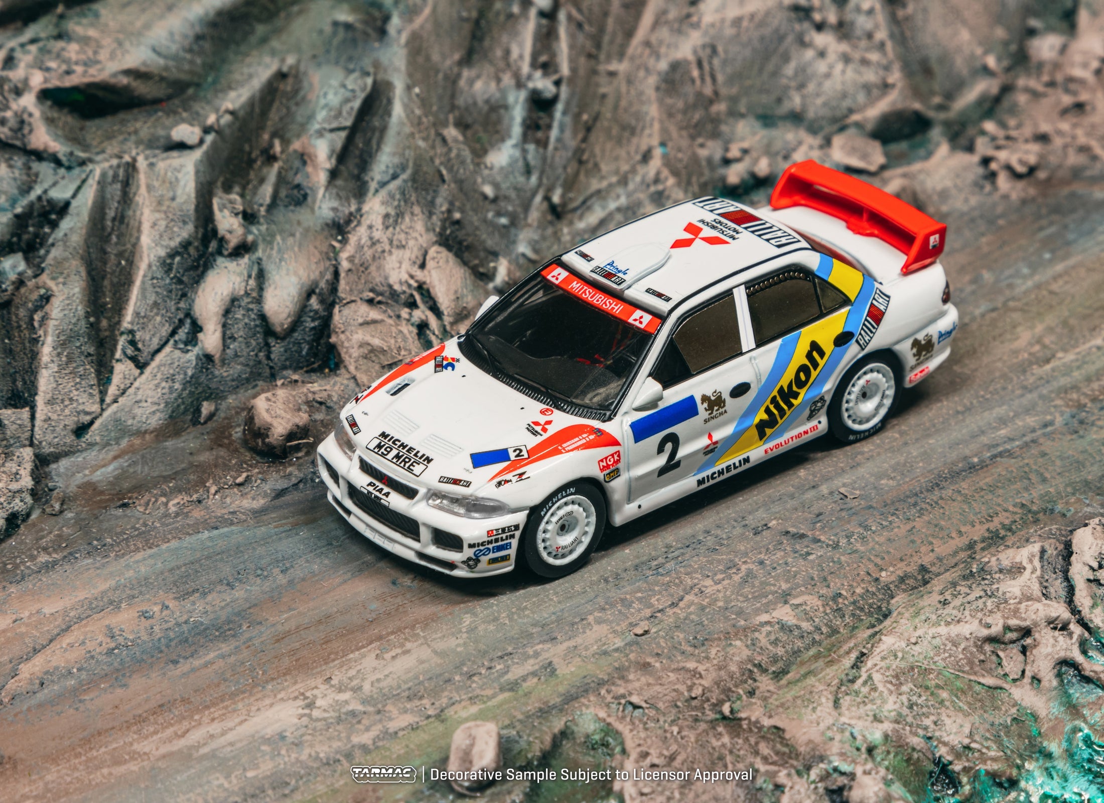 Tarmac Works 1/64 Mitsubishi Lancer Evolution III HK-BJ Rally 1995