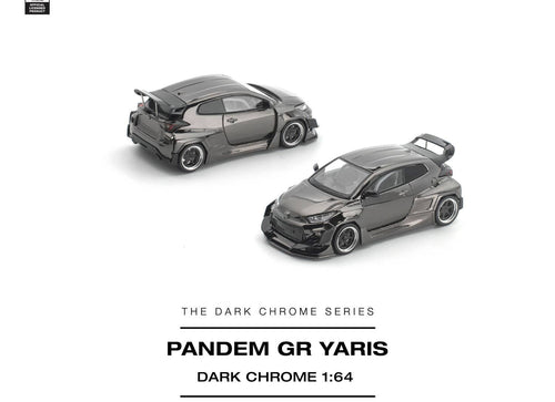 Load image into Gallery viewer, (Pre-order) POP RACE 1/64 PANDEM GR YARIS DARK CHROME Diecast Model Car PRDC-009
