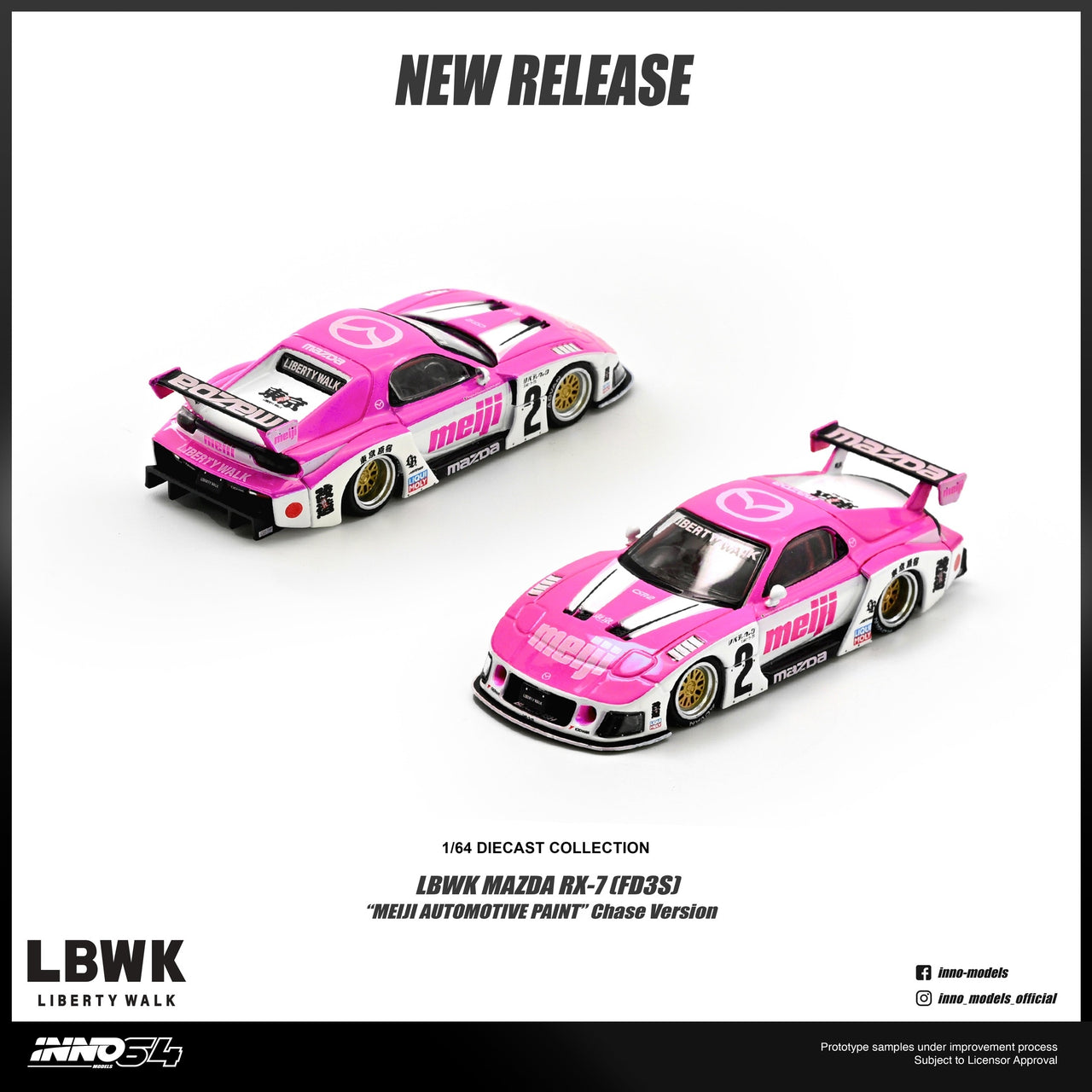 (Pre-order) INNO64 - 1/64 MAZDA RX7 (FD3S) LB-SUPER SILHOUETTE "MEIJI"