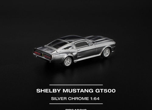 Load image into Gallery viewer, POPRACE 1/64 SHELBY MUSTANG GT500 - SILVER CHROME Model Car
