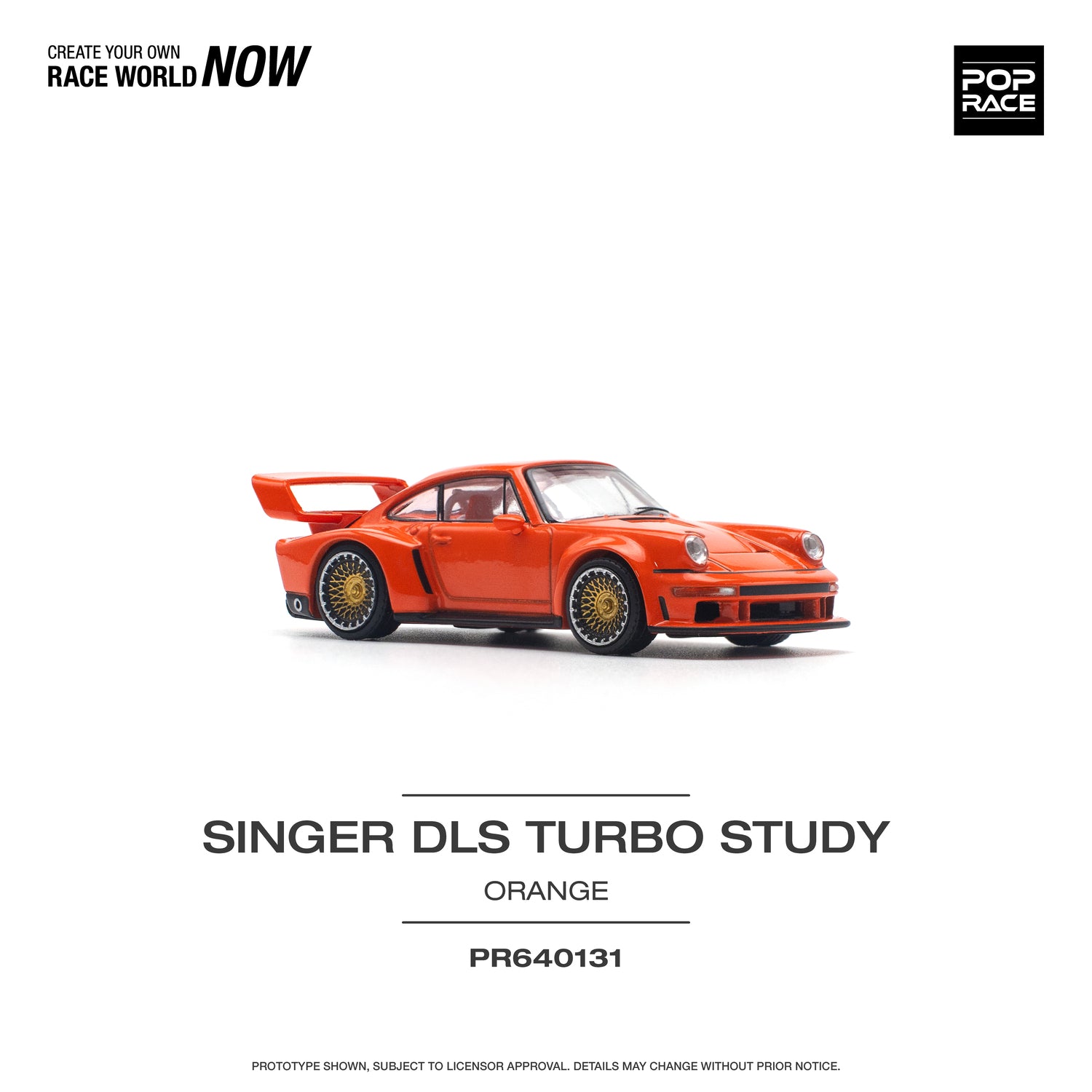 POPRACE 1/64 SINGER DLS TURBO (TRACK) ORANGE *New Tooling Model Car