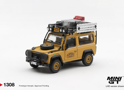Load image into Gallery viewer, (Pre-order) Mini GT #1308 Land Rover Defender 90 1985 Camel Trophy Borneo Brazil
