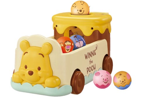 Load image into Gallery viewer, Takara Tomy Chase and Count Disney 2 Way Come with Me Ball Bus Winnie the Pooh
