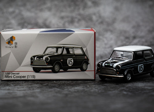 Load image into Gallery viewer, Tiny City Die-cast Model Car - 1/50 Mini Cooper Black (115)
