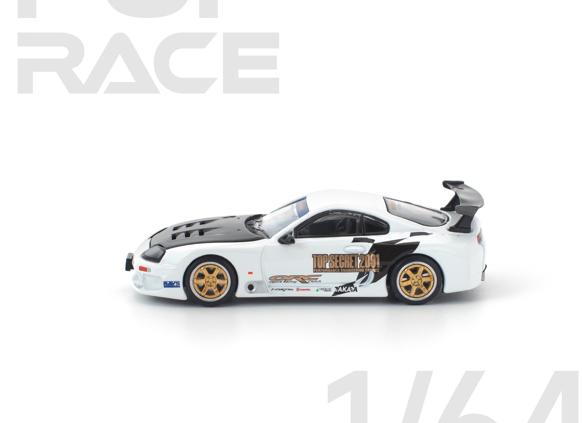 (Pre-order) POPRACE 1/64 TOP SECRET GT300 SUPRA WHITE Model Car #PR640364