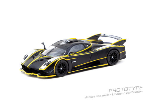 Load image into Gallery viewer, Tarmac Works 1/64 Pagani Huayra R Matt Black / Silver Model Car

