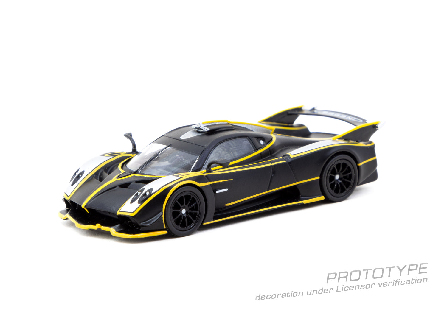 Tarmac Works 1/64 Pagani Huayra R Matt Black / Silver Model Car