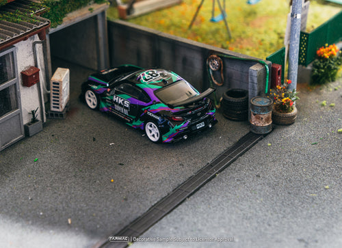Load image into Gallery viewer, Tarmac Works 1/64 HKS Toyota GR86 Black Diecast Model Car
