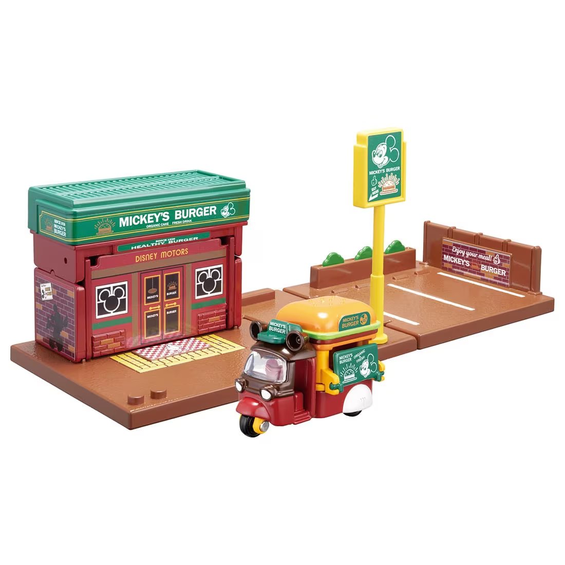 Takara Tomy Tomica Town Disney Motors SP 15th Mickey Hamburger Shop with Car
