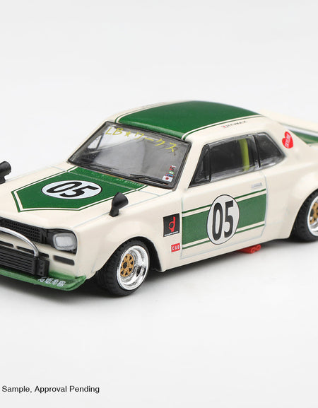 (Pre-order) Mini GT #1343 Nissan Skyline LB-WORKS "HAKOSUKA" White/Green RHD