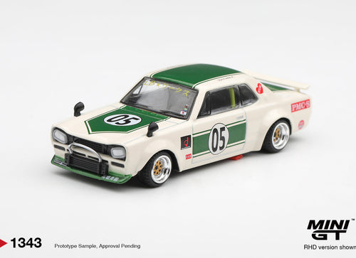 Load image into Gallery viewer, (Pre-order) Mini GT #1343 Nissan Skyline LB-WORKS "HAKOSUKA" White/Green RHD
