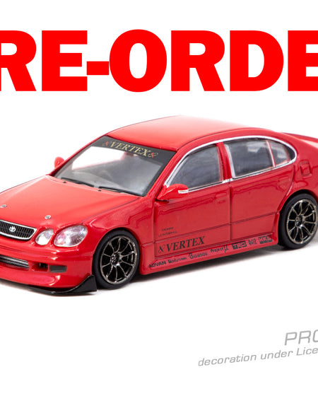 (Pre-order) Tarmac Works 1/64 VERTEX Toyota Aristo JZS161 Red Car+Card Combo Set