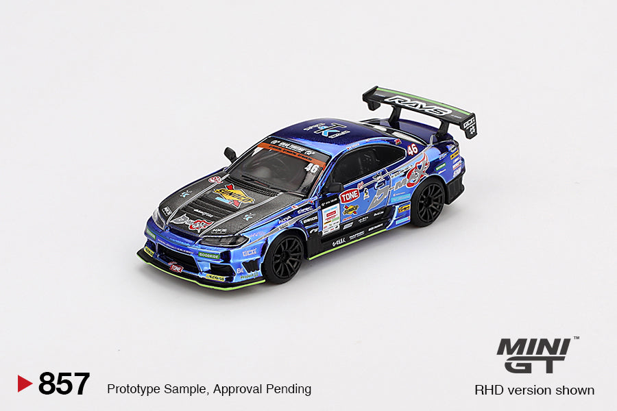 Mini GT #857 Nissan Silvia (S15) #46  D-MAX Racing 2023 D1 Grand Pix