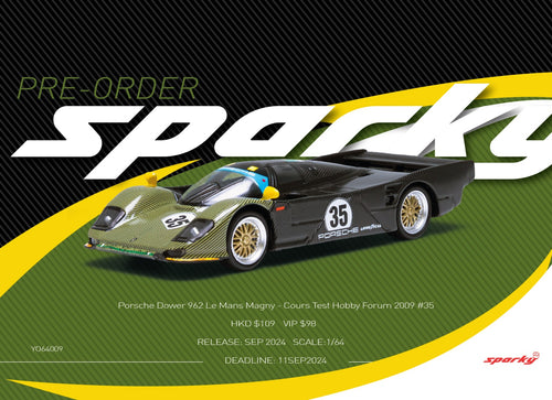 Load image into Gallery viewer, Sparky 1/64 Porsche Dower 962 Le Mans Magny-Cours Test Hobby Forum 2009 #35 Car
