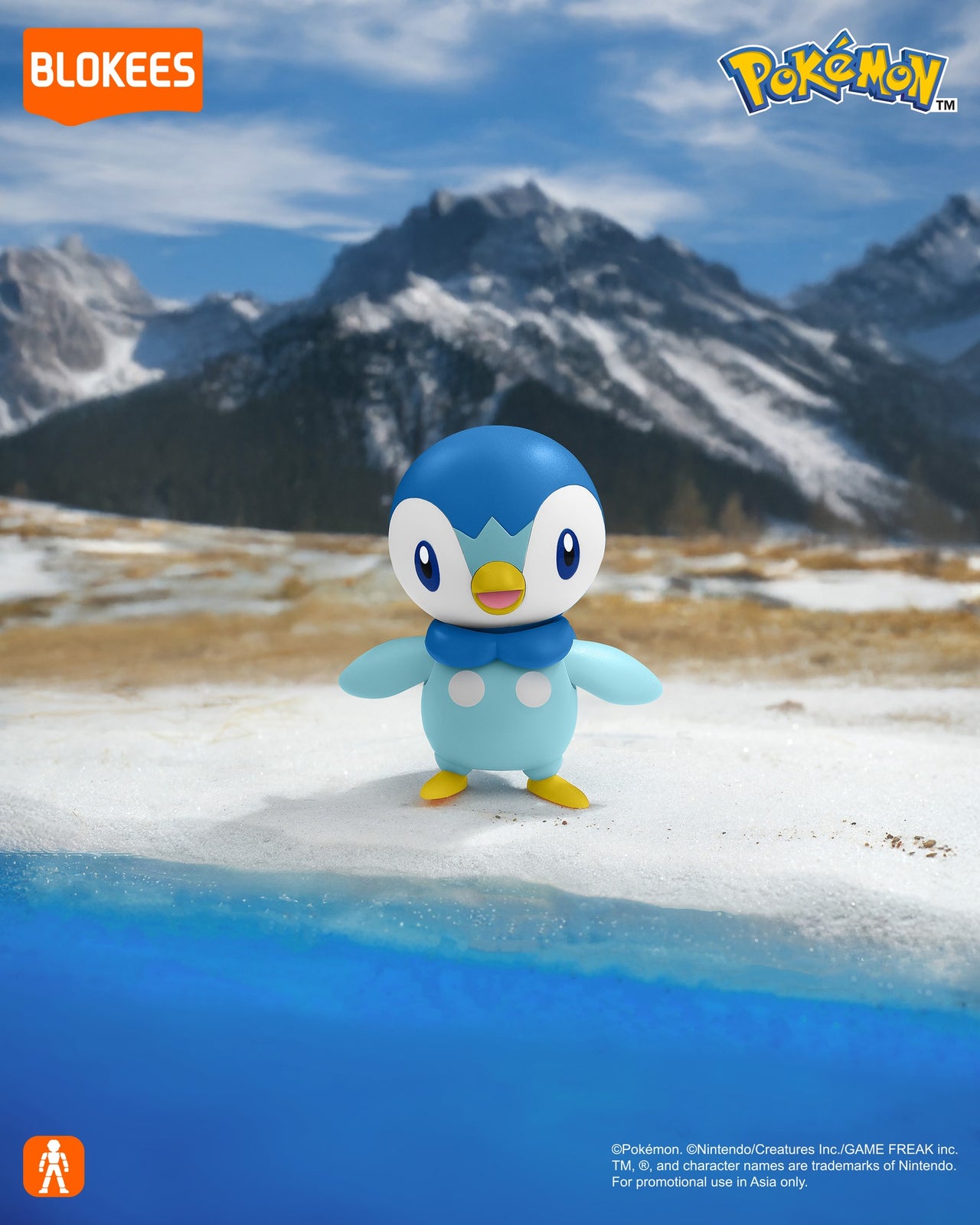 Blokees Pokemon Classic Version-S Fever Attack Series Mini Model Kit - Piplup