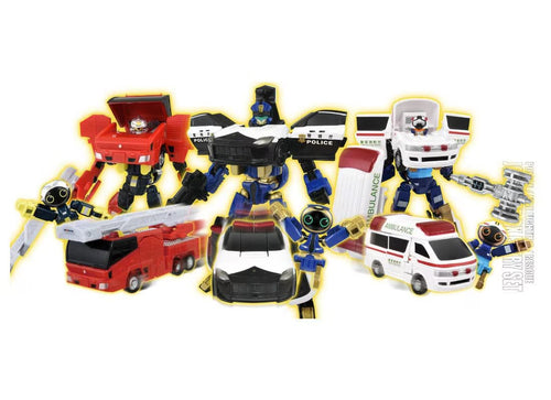 Load image into Gallery viewer, Takara Tomy Tomica Heroes Joblabor Police Fire &amp; EMS DX Entry Set
