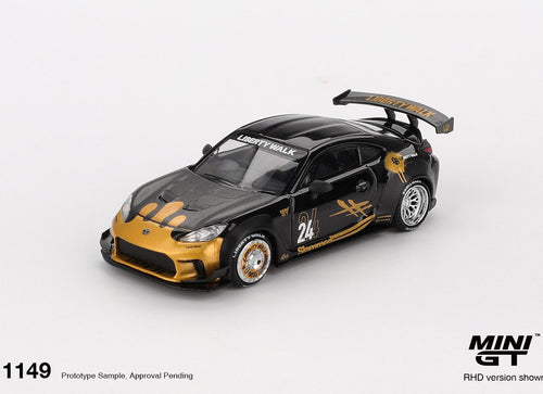 Load image into Gallery viewer, MINI GT #1149 Toyota GR86 LB Nation Black / Gold Diecast Model Car
