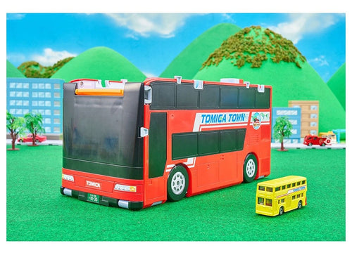 Load image into Gallery viewer, Takara Tomy Tomica World Vehicle Town Big Transforming Double-Decker Bus Rotary
