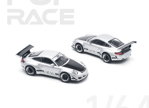 Load image into Gallery viewer, POPRACE 1/64 RWB 997 Silver Diecast Model Car
