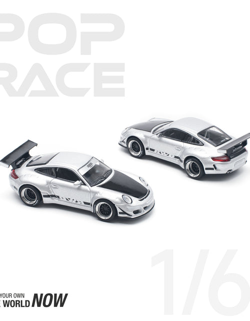 Load image into Gallery viewer, POPRACE 1/64 RWB 997 Silver Diecast Model Car
