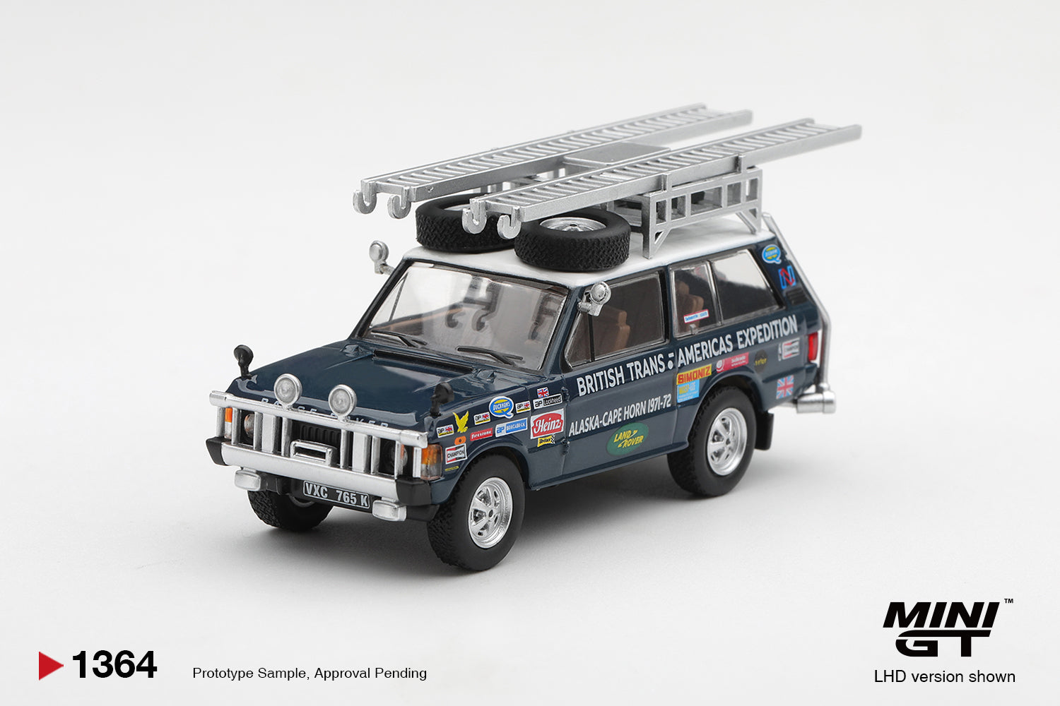 (Pre-order) Mini GT #1364 Range Rover 1971 British Trans-Americas Expedition LHD