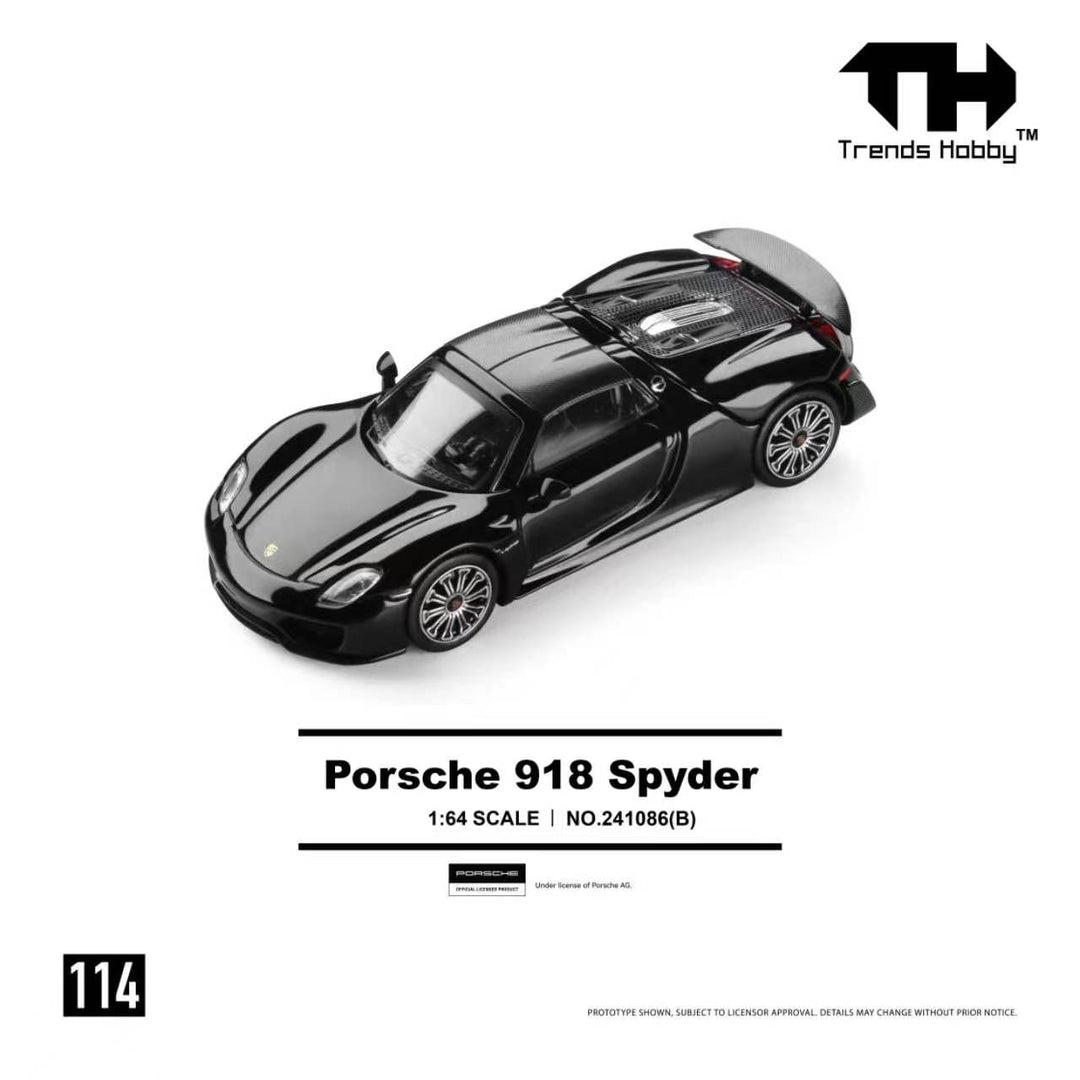(Pre-order) Trends Hobby 1/64  Diecast Porsche 918 Spyder - Black
