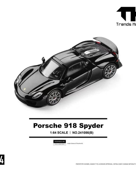 (Pre-order) Trends Hobby 1/64  Diecast Porsche 918 Spyder - Black