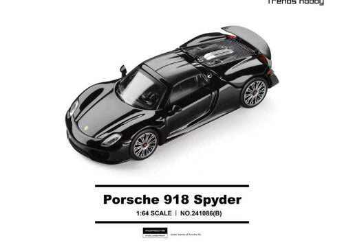 Load image into Gallery viewer, (Pre-order) Trends Hobby 1/64  Diecast Porsche 918 Spyder - Black
