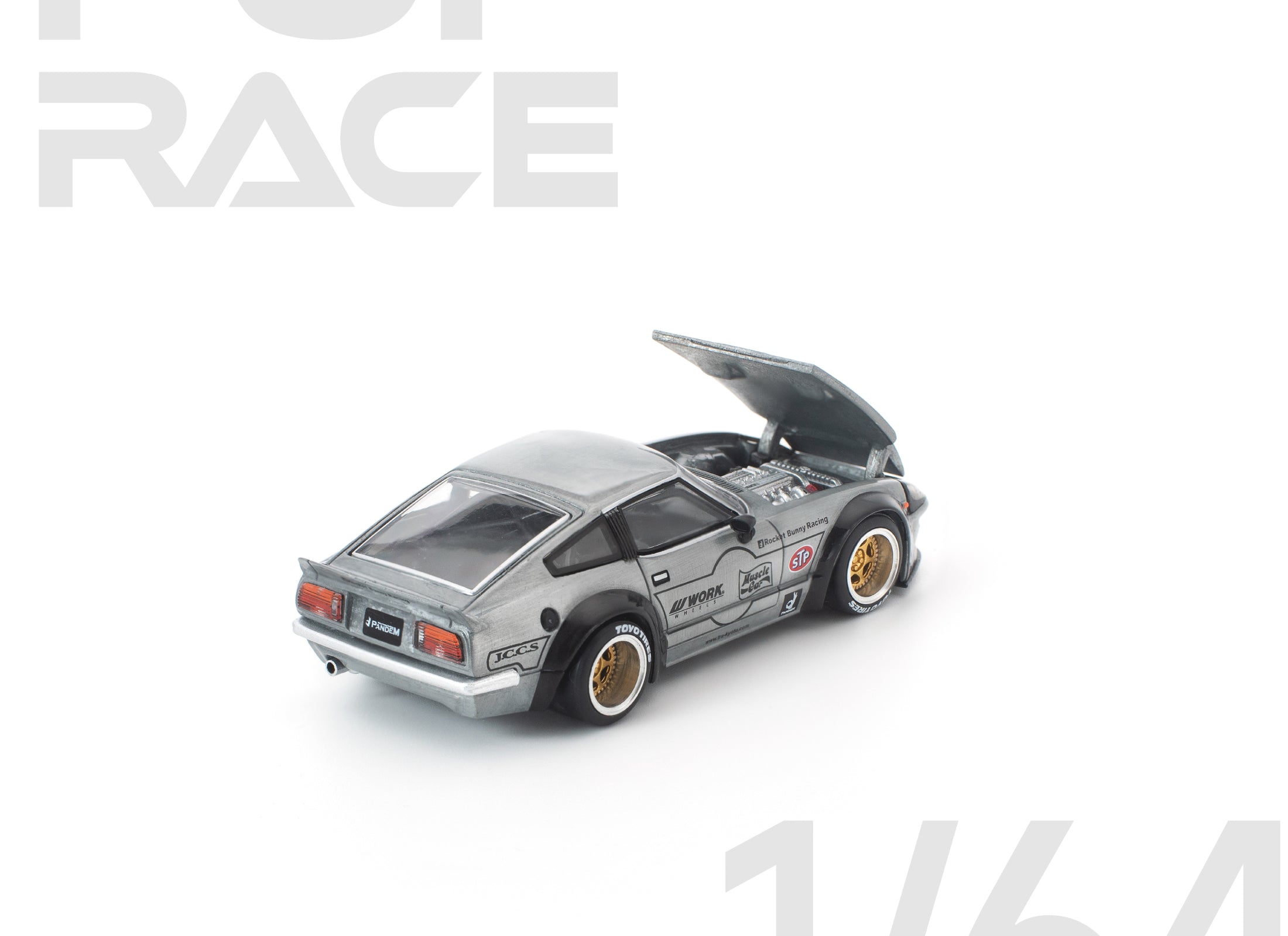 (Pre-order) POP RACE 1/64 PANDEM 280ZX RAW METAL Diecast Model Car