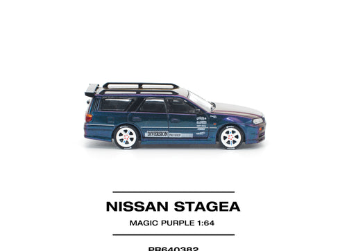 Load image into Gallery viewer, (Pre-order) POPRACE 1/64 NISSAN STAGEA MAGIC PURPLE Diecast Model Car

