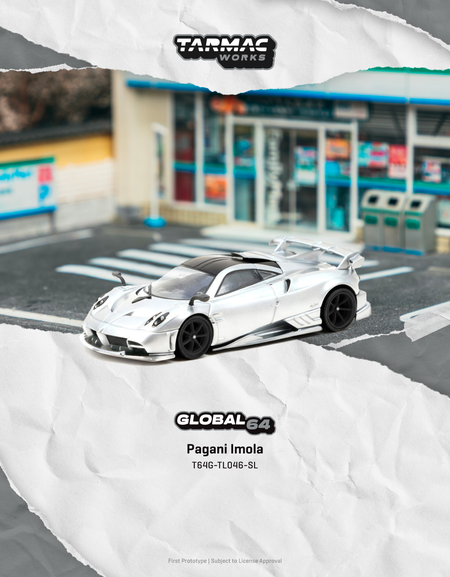 Tarmac Works Pagani Imola Matt Silver 1/64 Diecast Model Car