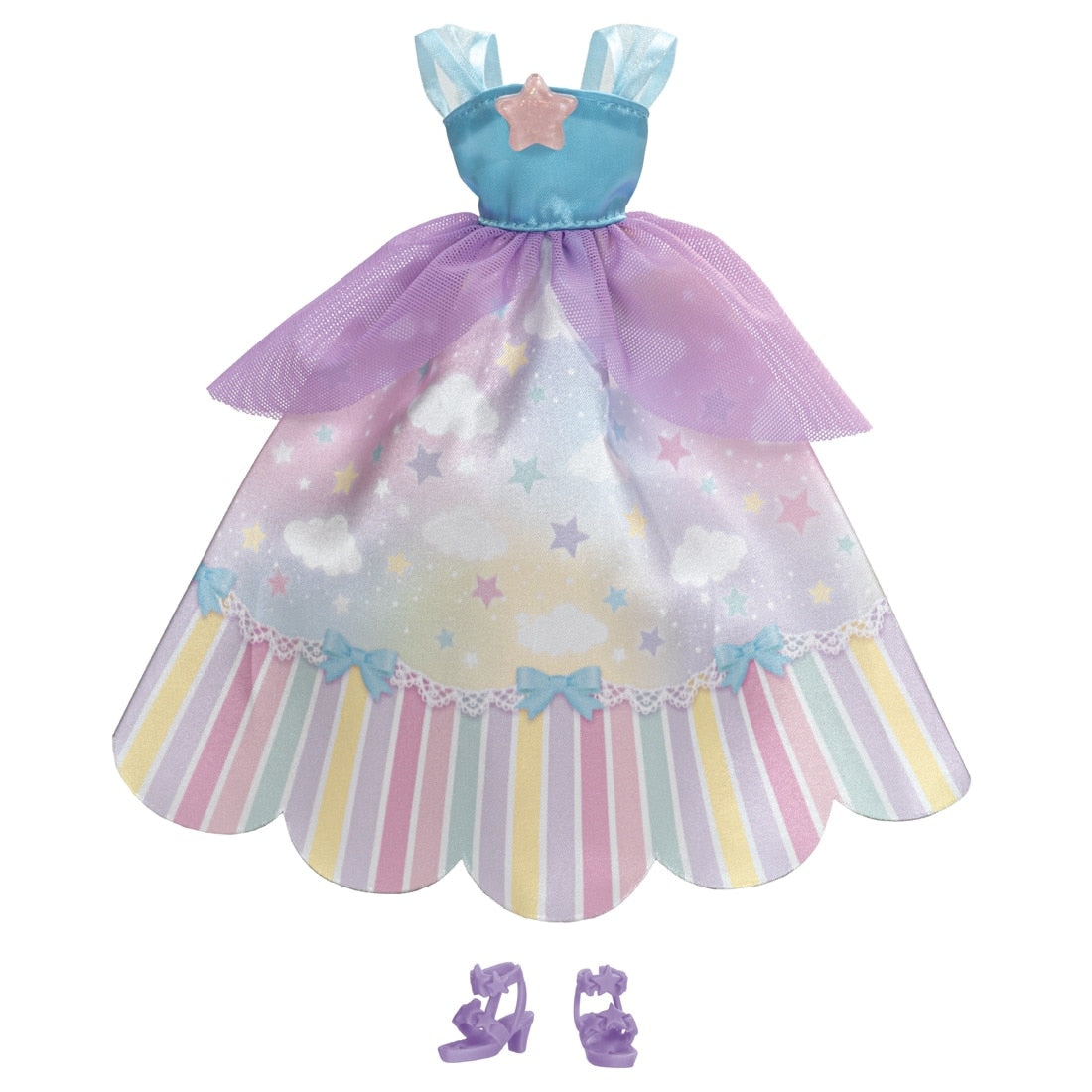 Takara Tomy Licca-chan Dress LW-03 Sky Long Dress Rainbow Star Outfit Clothes