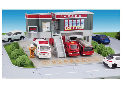 Load image into Gallery viewer, Takara Tomy Tomica Town World - Fire Station With Firefighter Playset
