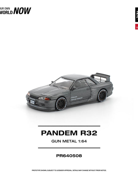 (Pre-order) POP RACE 1/64 PANDEM R32 GUN METAL Diecast Model Car #PR640508