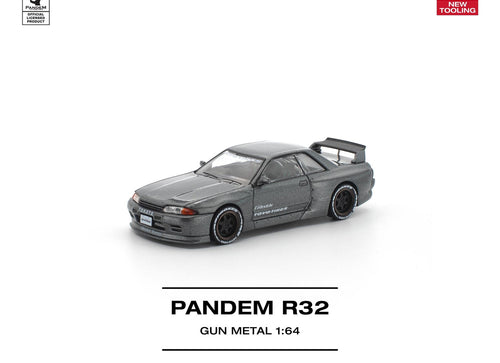 Load image into Gallery viewer, (Pre-order) POP RACE 1/64 PANDEM R32 GUN METAL Diecast Model Car #PR640508
