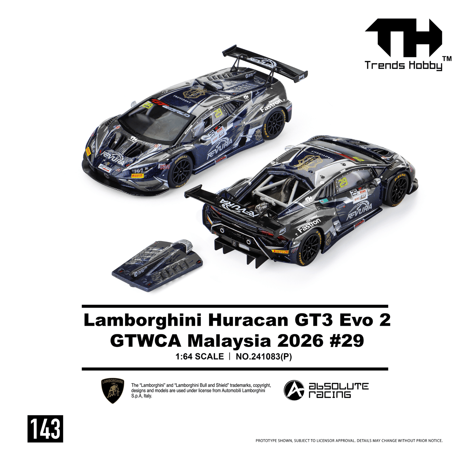 (Pre-order) Trends Hobby Lamborghini Huracan GT3 EVO2 GTWCA Malaysia 2026 #29