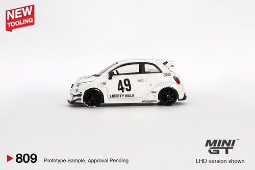 Load image into Gallery viewer, Mini GT #809 1/64 LB-WORKS x Abas Works ABARTH 595 Gara White Model
