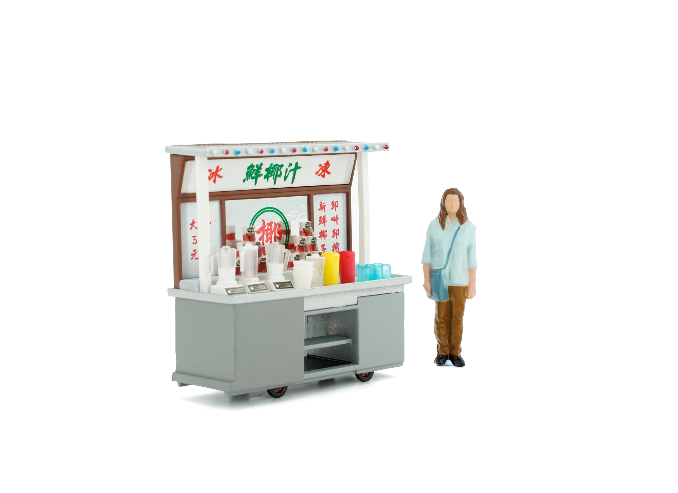 TINY Hong Kong City 1/35 #09 Fresh Coconut Juice Cartful Diecast paint Figure