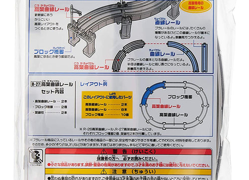 Load image into Gallery viewer, Takara Tomy Plarail Rail Train Accessory Parts R-26 Viaduct Straight Track

