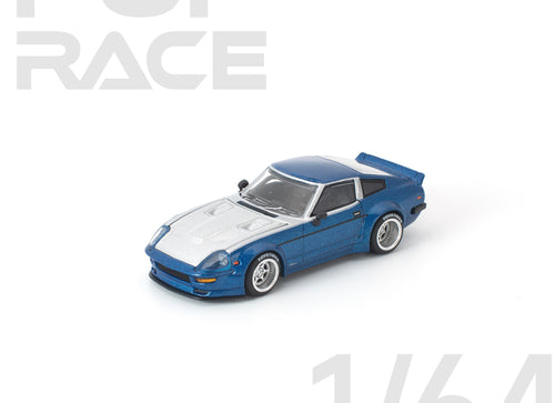 Load image into Gallery viewer, (Pre-order) POP RACE 1/64 PANDEM 280ZX BLUE Diecast Model Car #PR640315

