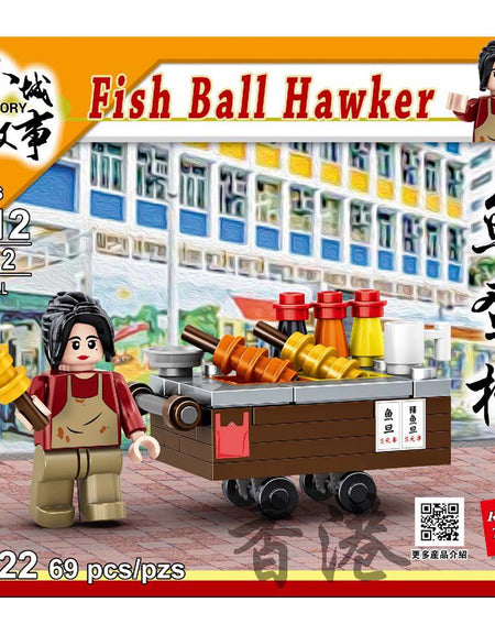 Royal Toys Building Blocks City Story Bricks RT22: Fish Ball Hawker (69 Pcs/Pzs)