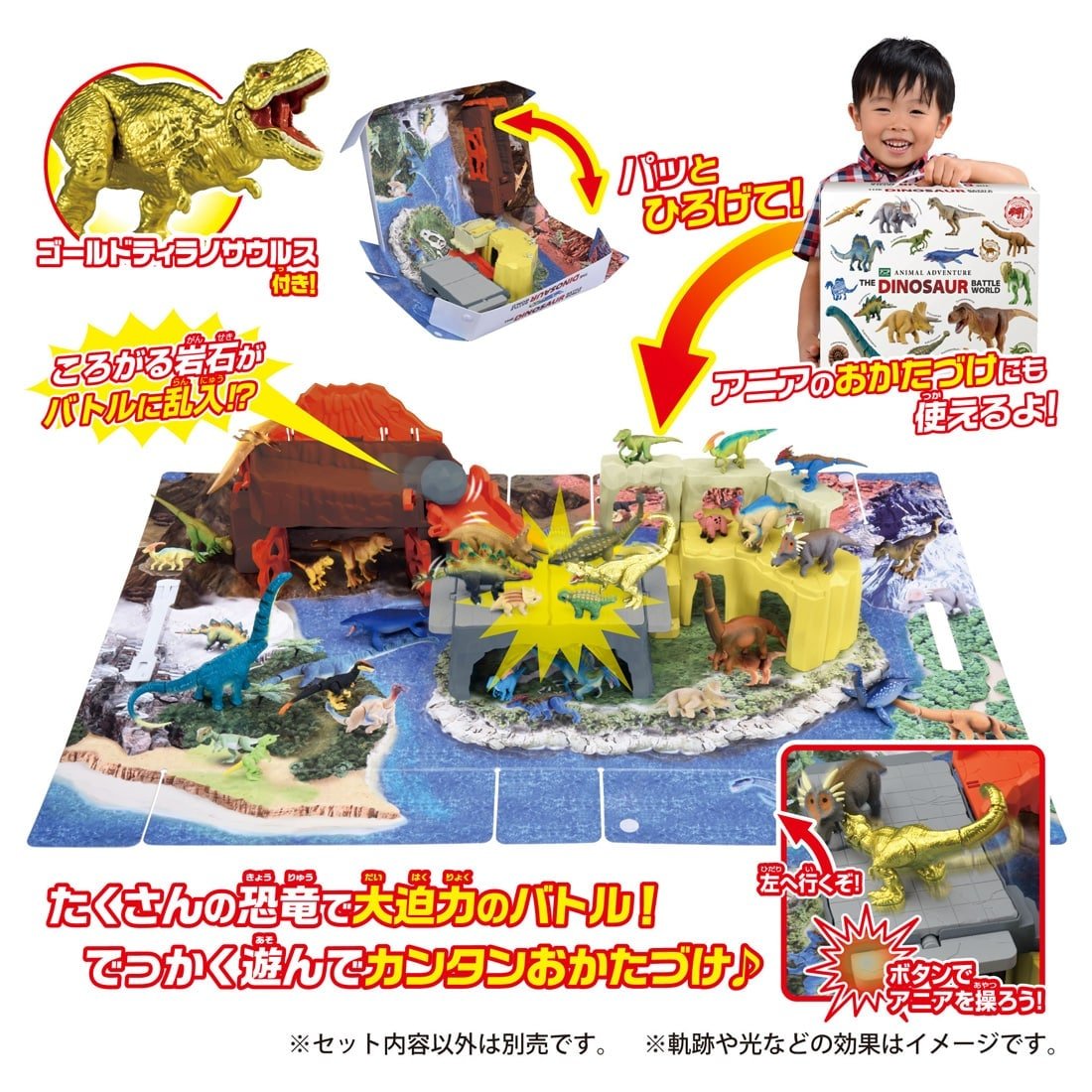 Takara Tomy Ania Dinosaur Battle World Map Playset with Case