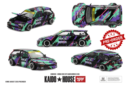(Pre-order) Mini GT x Kaido House #303 Honda Civic (EF) Kaido Works HKS 1987